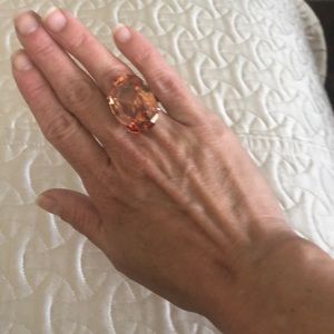 Large stunning vintage orange stone